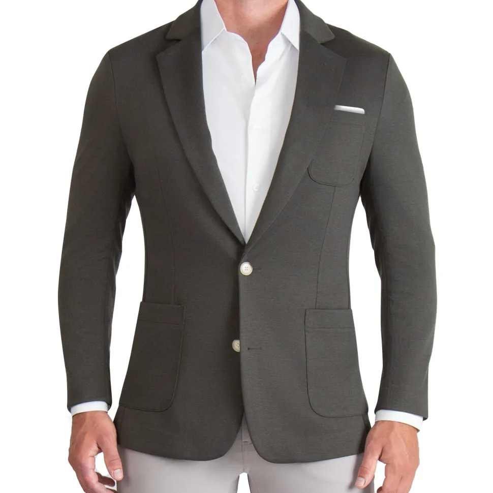 State and Liberty Athletic Fit Knit Blazer - Charcoal