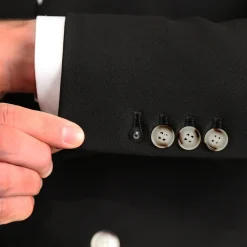 State and Liberty Athletic Fit Stretch Blazer - Black Double Breasted