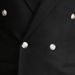 State and Liberty Athletic Fit Stretch Blazer - Black Double Breasted