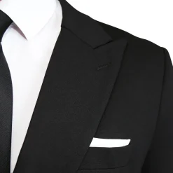 State and Liberty Athletic Fit Stretch Blazer - Black Double Breasted