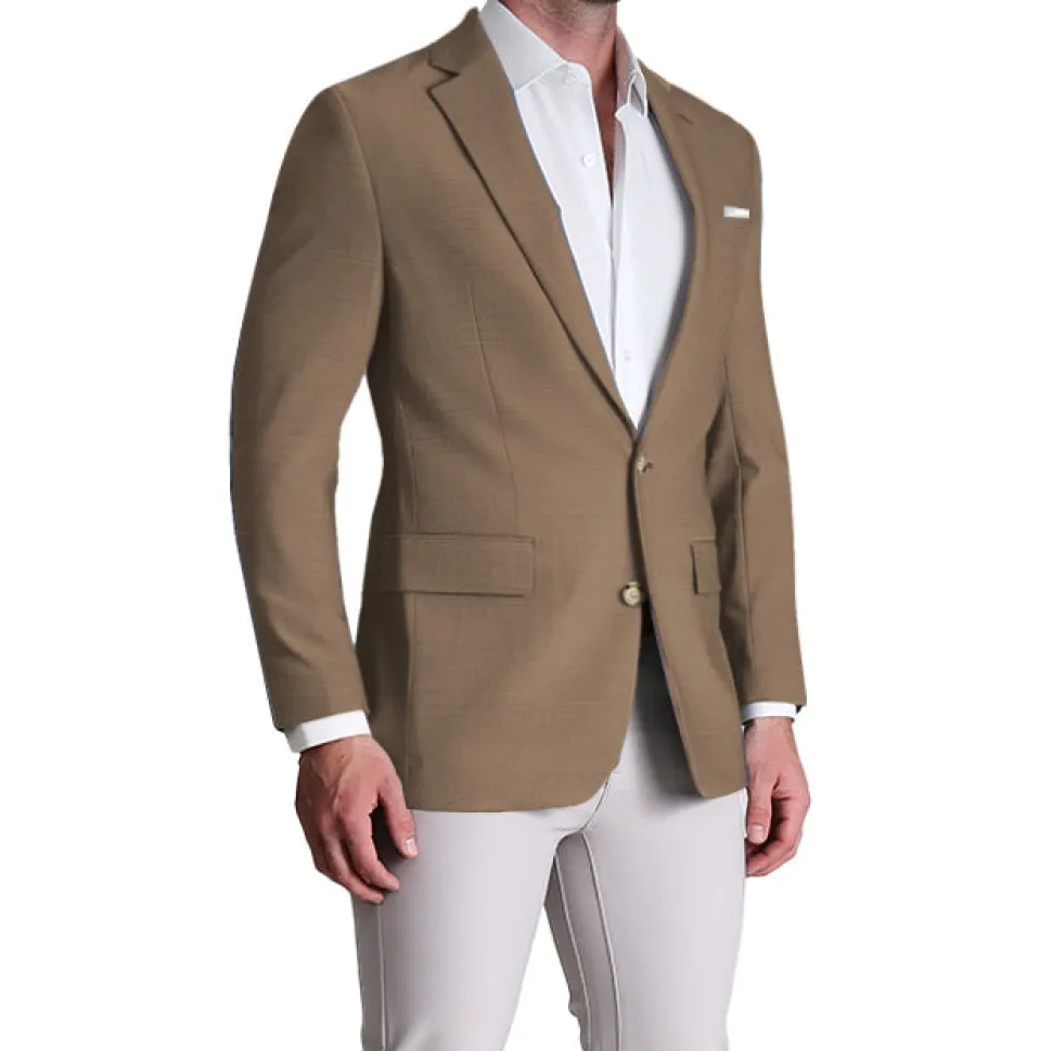 State and Liberty Athletic Fit Stretch Blazer - Heathered Cappuccino