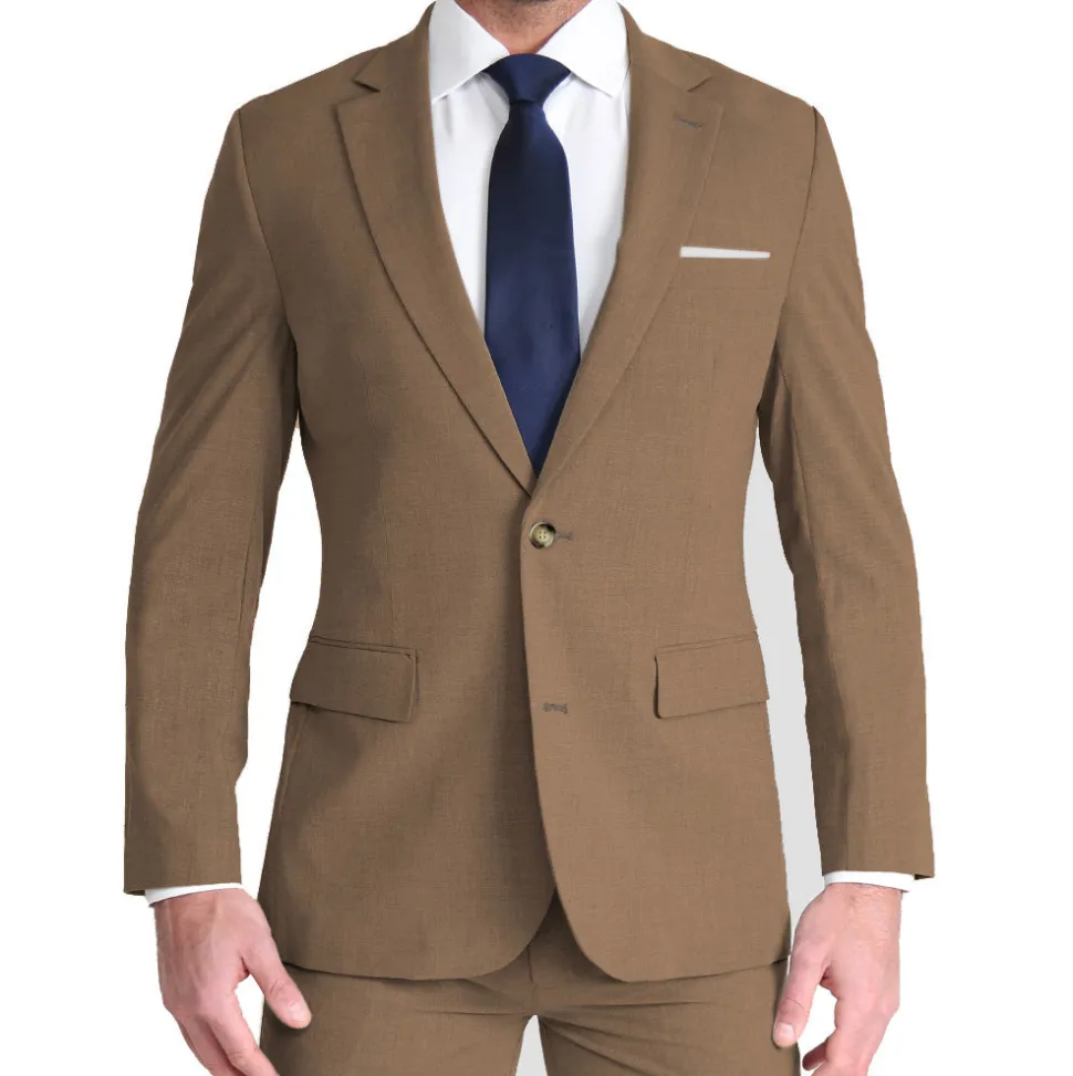 State and Liberty Athletic Fit Stretch Blazer - Heathered Cappuccino