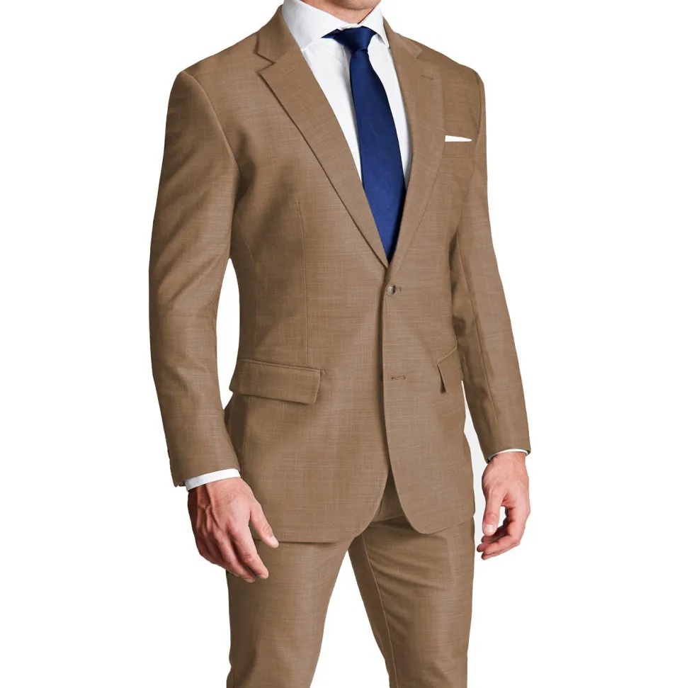 State and Liberty Athletic Fit Stretch Blazer - Heathered Cappuccino