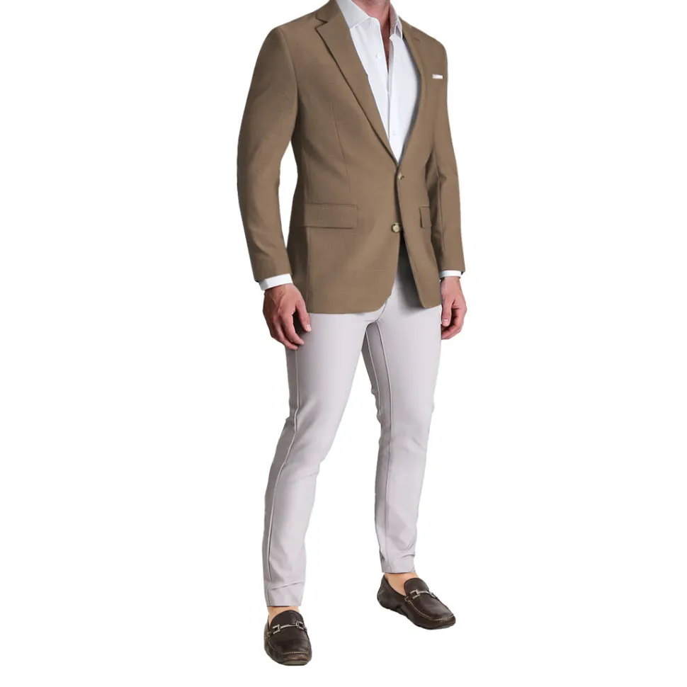 State and Liberty Athletic Fit Stretch Blazer - Heathered Cappuccino