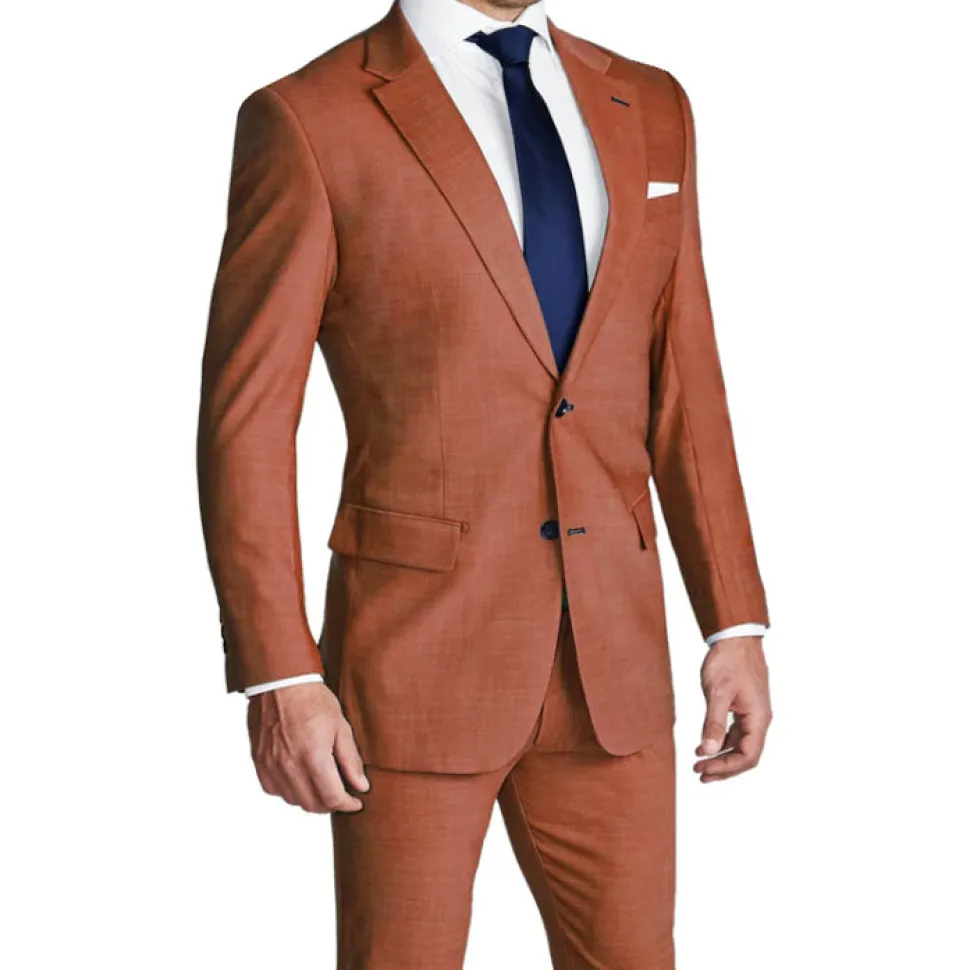 State and Liberty Athletic Fit Stretch Blazer - Heathered Burnt Orange