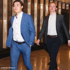 State and Liberty Athletic Fit Stretch Blazer - Heathered Blue