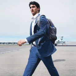 State and Liberty Athletic Fit Stretch Blazer - Heathered Blue