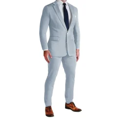 State and Liberty Athletic Fit Stretch Blazer - Solid Cool Blue