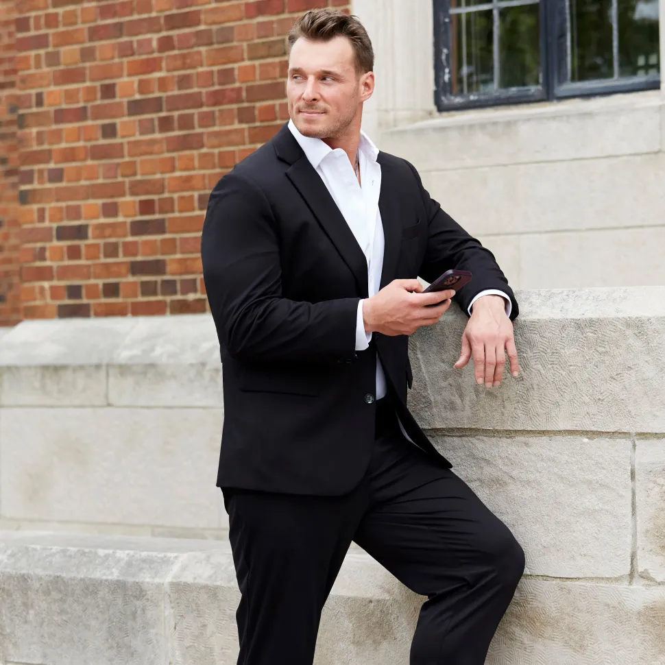 State and Liberty Athletic Fit Stretch Blazer - Black