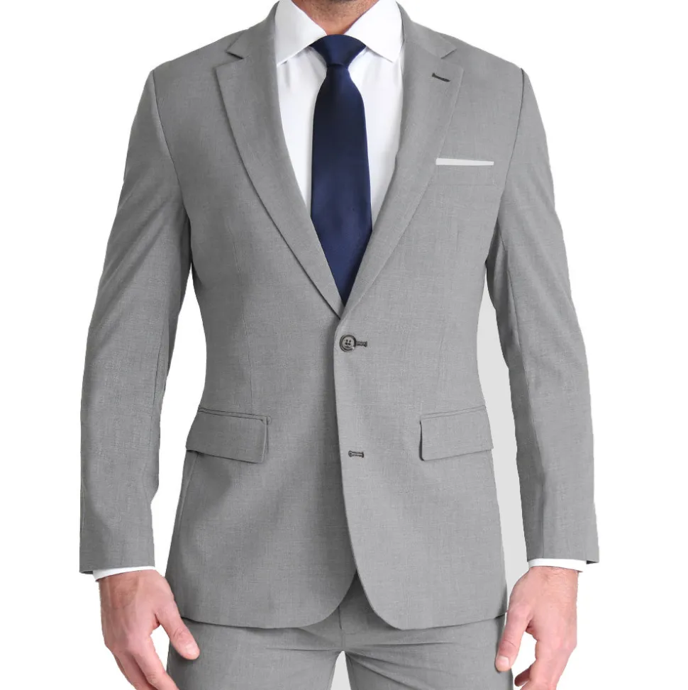 State and Liberty Athletic Fit Stretch Blazer - Lightweight Heathered Smoked Grey