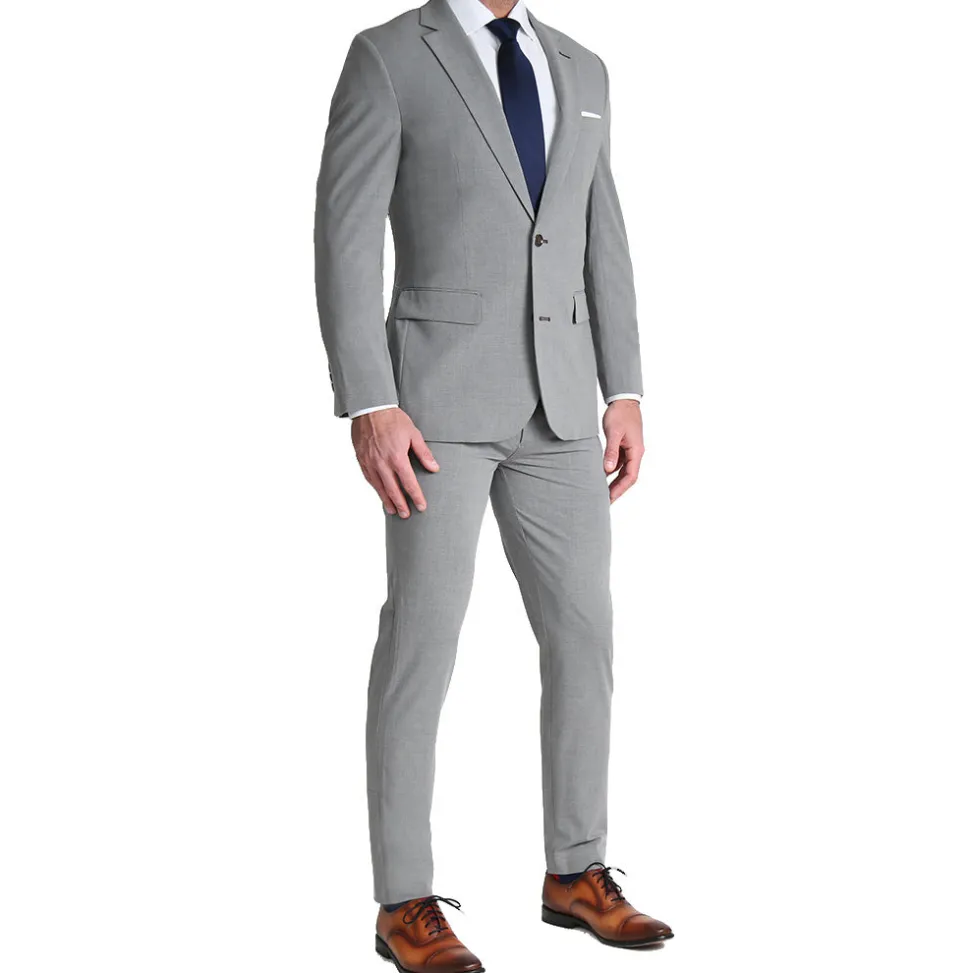 State and Liberty Athletic Fit Stretch Blazer - Lightweight Heathered Smoked Grey