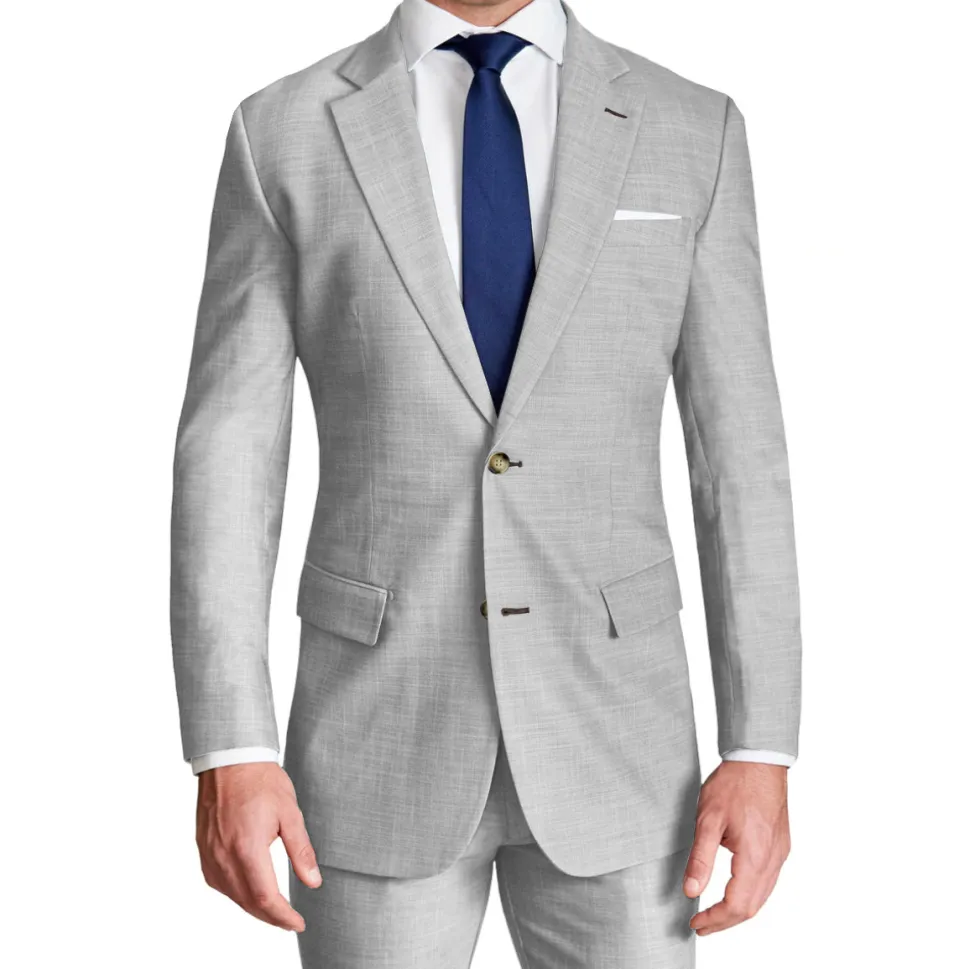 State and Liberty Athletic Fit Stretch Blazer - Lightweight Heathered Light Grey