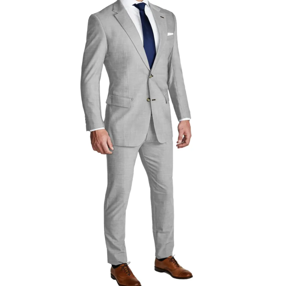 State and Liberty Athletic Fit Stretch Blazer - Lightweight Heathered Light Grey