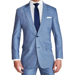 State and Liberty Athletic Fit Stretch Blazer - Heathered Light Blue