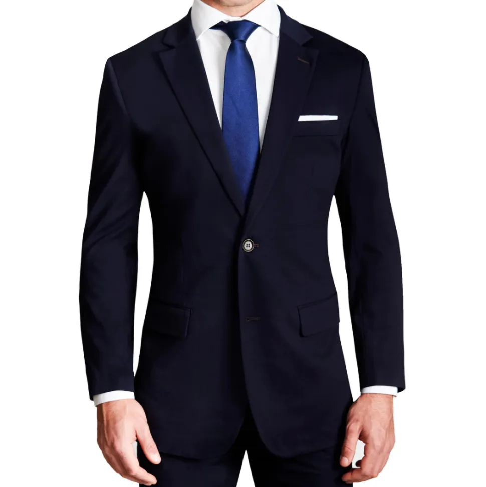 State and Liberty Athletic Fit Stretch Blazer - Navy