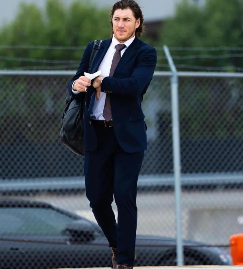 State and Liberty Athletic Fit Stretch Blazer - Navy