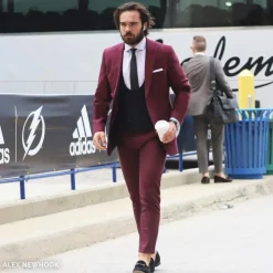 State and Liberty Athletic Fit Stretch Blazer - Heathered Maroon