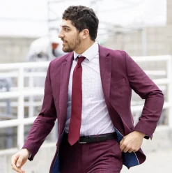 State and Liberty Athletic Fit Stretch Blazer - Heathered Maroon