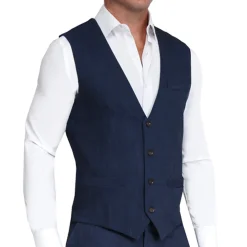 State and Liberty Athletic Fit Stretch Suit Vest - Heathered Navy