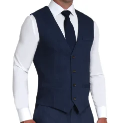 State and Liberty Athletic Fit Stretch Suit Vest - Heathered Navy