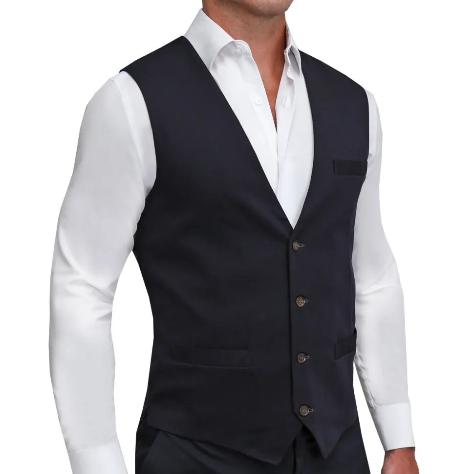 State and Liberty Athletic Fit Stretch Suit Vest - Navy