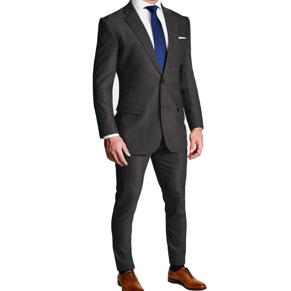 State and Liberty Athletic Fit Stretch Suit - Heathered Charcoal