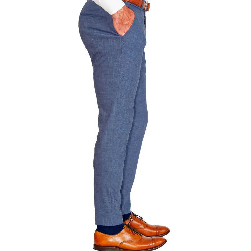 State and Liberty Athletic Fit Stretch Suit - Heathered Blue