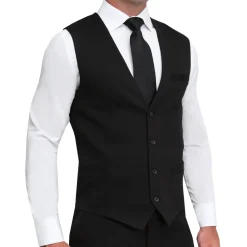 State and Liberty Athletic Fit Stretch Suit Vest - Black