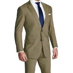 State and Liberty Athletic Fit Stretch Suit - Heathered Sand