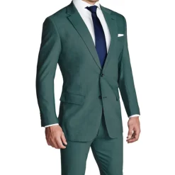 State and Liberty Athletic Fit Stretch Suit - Heathered Sea Green