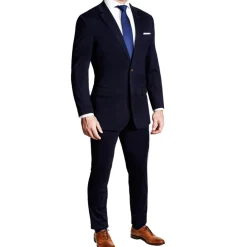 State and Liberty Athletic Fit Stretch Suit - Navy