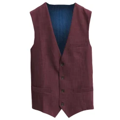 State and Liberty Athletic Fit Stretch Suit Vest - Heathered Maroon