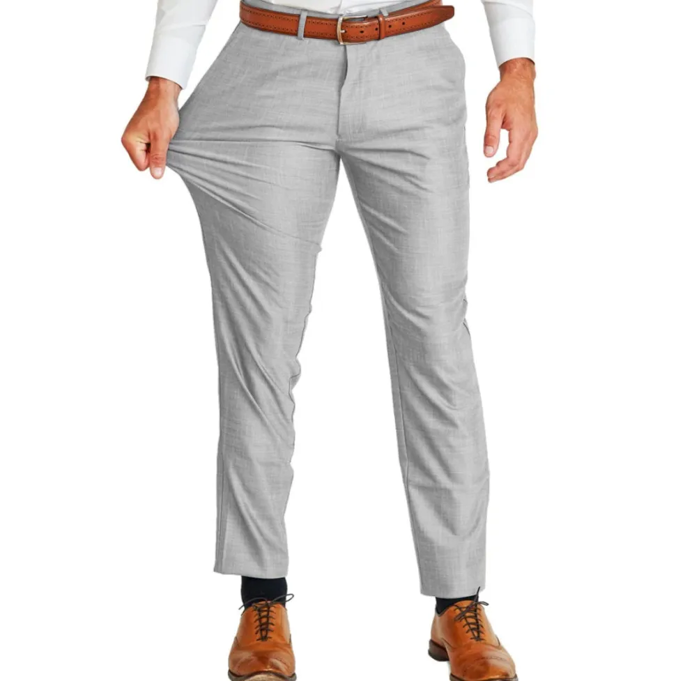 State and Liberty Athletic Fit Stretch Suit - Lightweight Heathered Light Grey