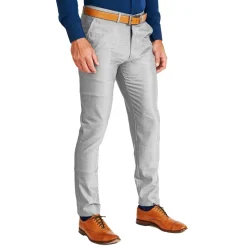 State and Liberty Athletic Fit Stretch Suit - Lightweight Heathered Light Grey