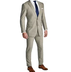 State and Liberty Athletic Fit Stretch Suit - Heathered Stone