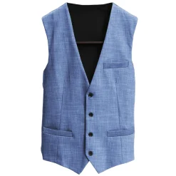 State and Liberty Athletic Fit Stretch Suit Vest - Heathered Light Blue
