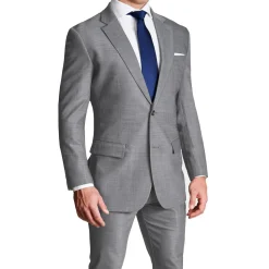 State and Liberty Athletic Fit Stretch Suit - Heathered Grey