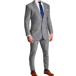 State and Liberty Athletic Fit Stretch Suit - Heathered Grey