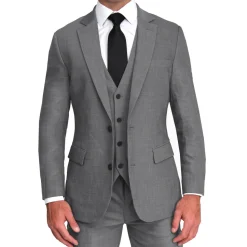 State and Liberty Athletic Fit Stretch Suit - Heathered Grey