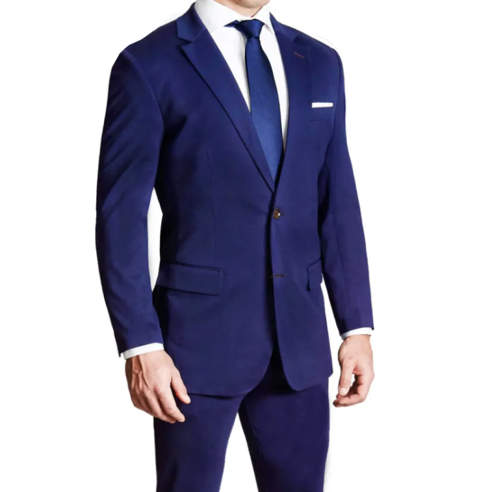 State and Liberty Athletic Fit Stretch Suit - Solid Royal Blue