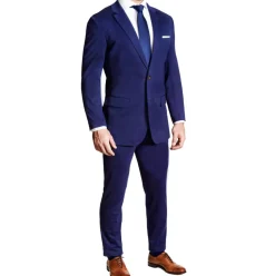 State and Liberty Athletic Fit Stretch Suit - Solid Royal Blue