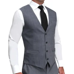 State and Liberty Athletic Fit Stretch Suit Vest - Heathered Grey