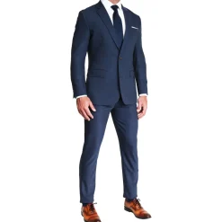 State and Liberty Athletic Fit Stretch Suit - Heathered Navy