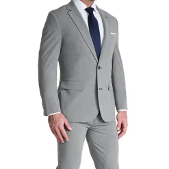 State and Liberty Athletic Fit Stretch Suit - Lightweight Heathered Smoked Grey