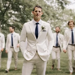 State and Liberty Athletic Fit Stretch Suit - Lightweight Heathered Bamboo