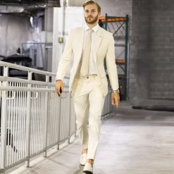 State and Liberty Athletic Fit Stretch Suit - Lightweight Heathered Bamboo