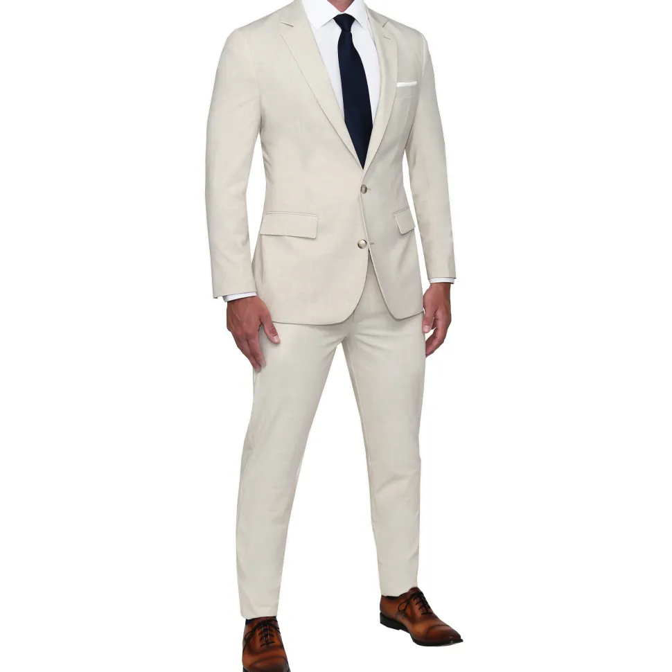 State and Liberty Athletic Fit Stretch Suit Pants - Lightweight Heathered Bamboo