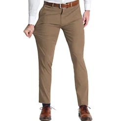 State and Liberty Athletic Fit Stretch Suit Pants - Heathered Cappuccino