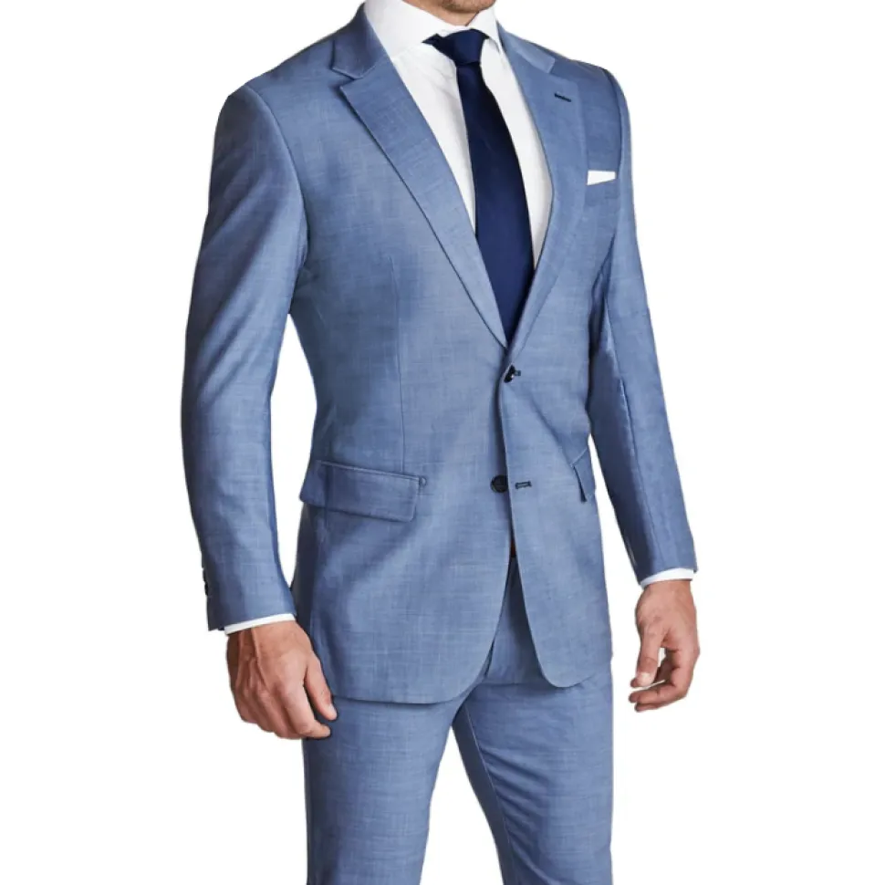 State and Liberty Athletic Fit Stretch Suit - Heathered Light Blue