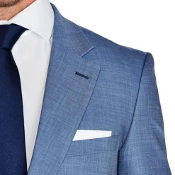 State and Liberty Athletic Fit Stretch Suit - Heathered Light Blue